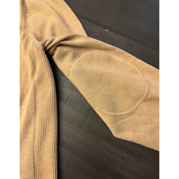 Men's Club Room Khaki Zip Front Ribbed Pocketed Sweater - Sz L - Picture 8 of 11